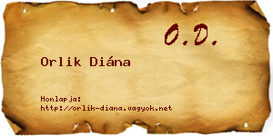Orlik Diána névjegykártya